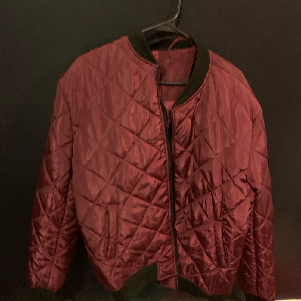 Nice burgundy puffer jacket